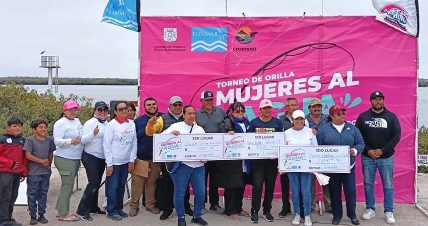 Mujeres de Puerto Adolfo López Mateos celebran el Día de las Madres con torneo de pesca de orilla