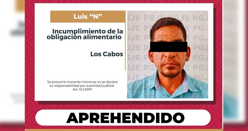 Aprehenden a Luis “N” por no pagar la pensión alimenticia