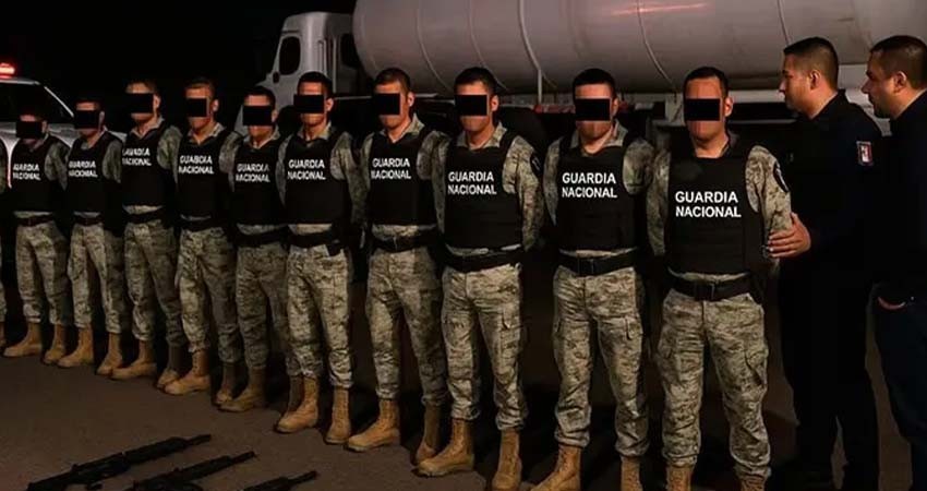 Detienen a 11 elementos de la Guardia Nacional por presunto robo de combustible