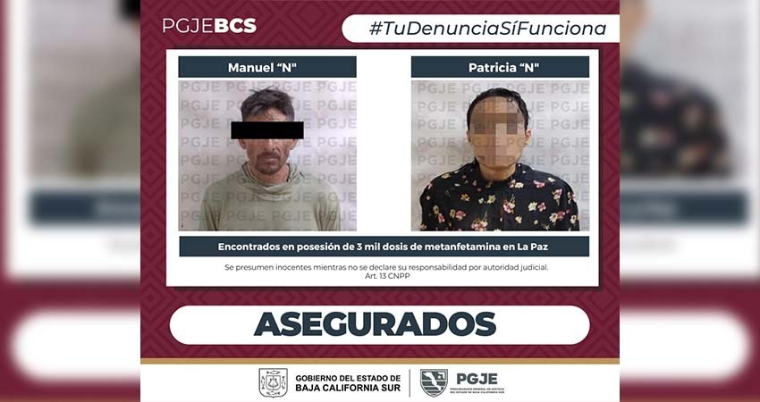 Asegura 3 mil dosis de narcótico y detienen a dos personas