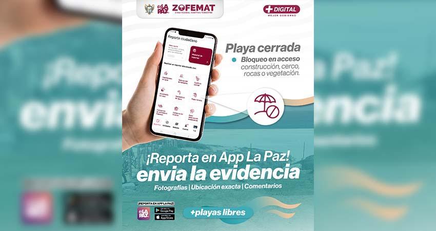 Invita Zofemat a reportar accesos a playas bloqueados en App La Paz