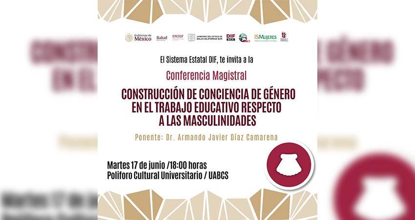 Invita el Sistema DIF BCS a una conferencia sobre masculinidades