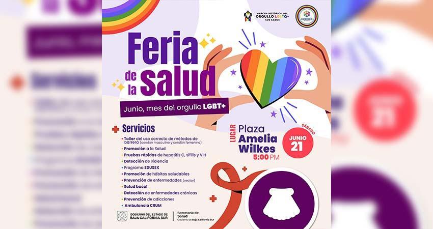 Realizará salud estatal feria de servicios preventivos durante el PRIDE LGBTQ+ de Los Cabos