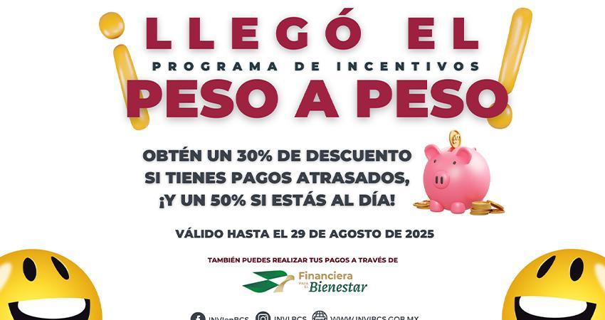 Relanza INVI el programa de incentivos “Peso a Peso” en BCS