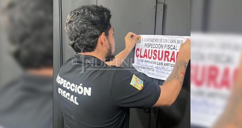 Tras operativo, cierra Inspección Fiscal cinco bares de Cabo San Lucas
