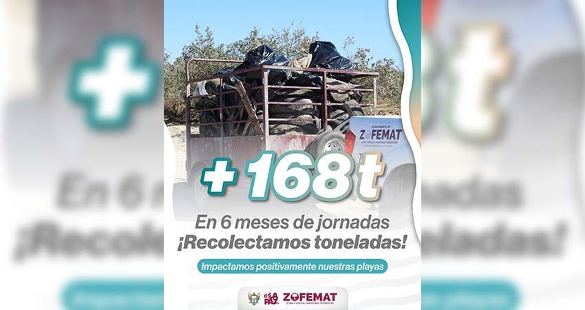 Recolectan más de 168 toneladas de residuos en costas de La Paz durante el primer semestre del año