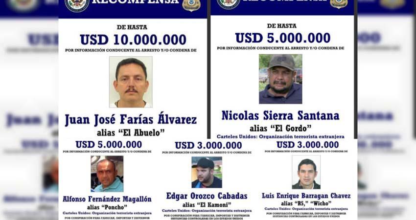 EU ofrece hasta 26 millones de dólares por líderes de Cárteles Unidos