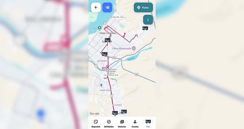 Identifica tu ruta del Tiburón Urbano en App La Paz