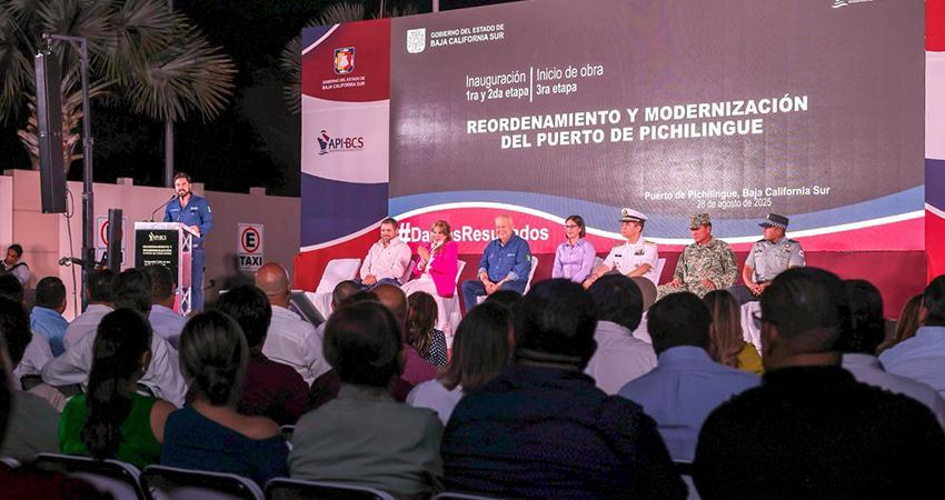 Inauguran primera y segunda etapa de modernización del Puerto de Pichilingue