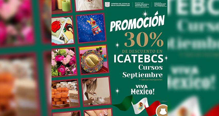 Ofrece ICATEBCS promoción del 30% en cursos durante septiembre