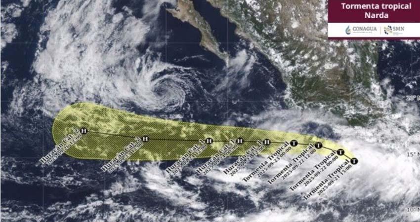 Se forma la tormenta tropical Narda frente a las costas del Pacífico