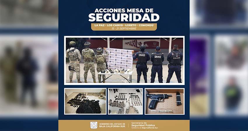 Mesa de Seguridad de BCS presenta resultados de los trabajos de investigación contra la delincuencia