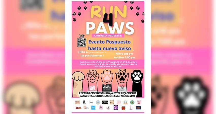 Posponen carrera “Run 4 Paws” por pronóstico de lluvias en La Paz