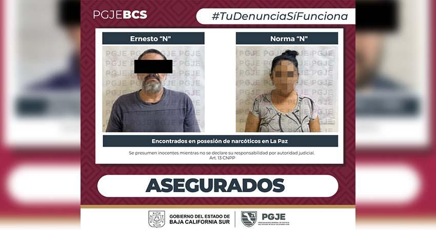 Son detenidas dos personas en posesión de metanfetamina en La Paz