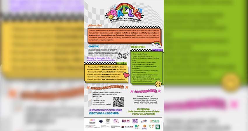Invitan a jóvenes de La Paz a participar en el rally “Juventudes en movimiento”