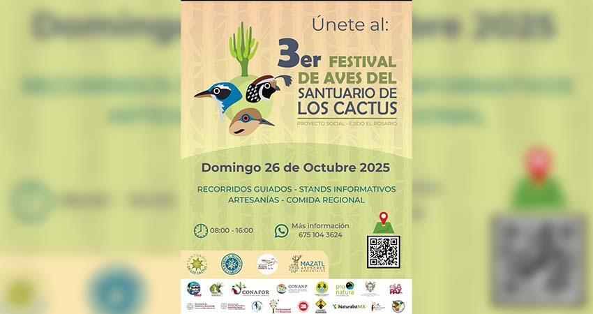Turismo Municipal de La Paz invita al Tercer Festival de Aves del Santuario de los Cactus