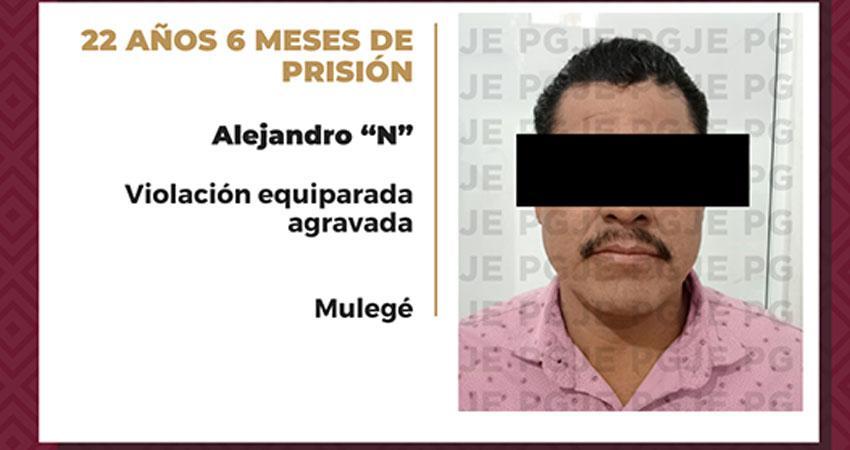 Pasará en la cárcel más de 22 años de prisión por el delito de violación equiparada agravada