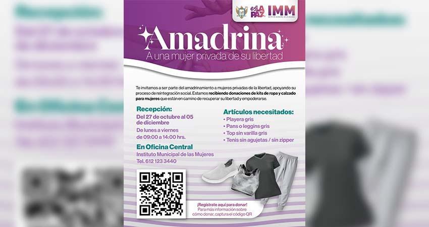 Amplían la convocatoria “Amadrina a una mujer privada de su libertad”