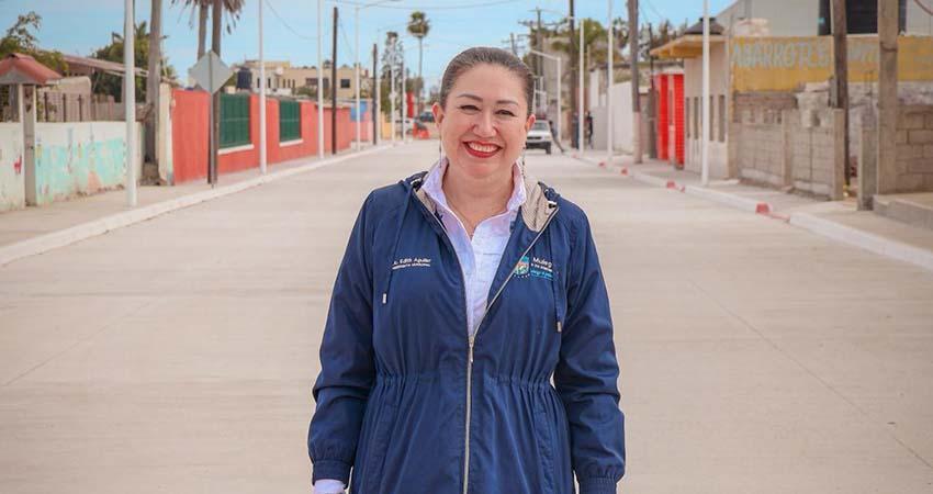 Avanza la modernización urbana en Guerrero Negro con obras de pavimentación y saneamiento: Edith Aguilar