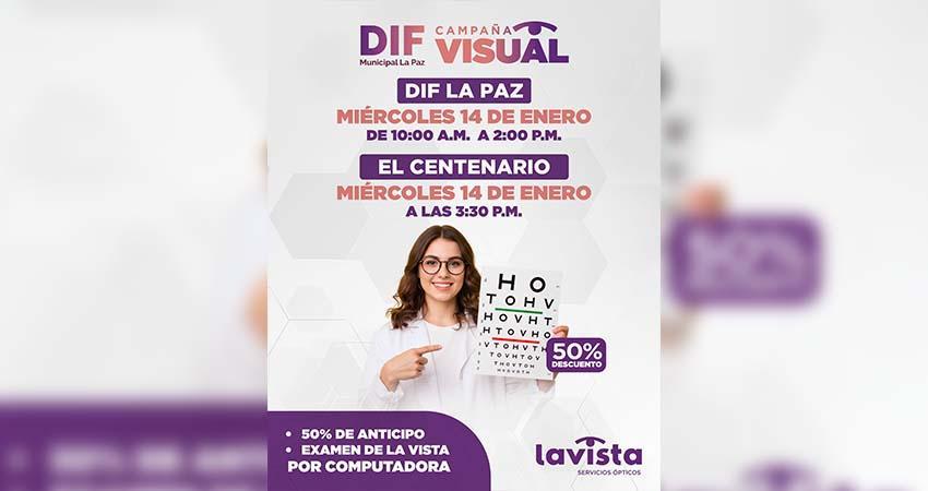 Invita DIF Municipal La Paz a campaña visual para la detección oportuna de padecimientos