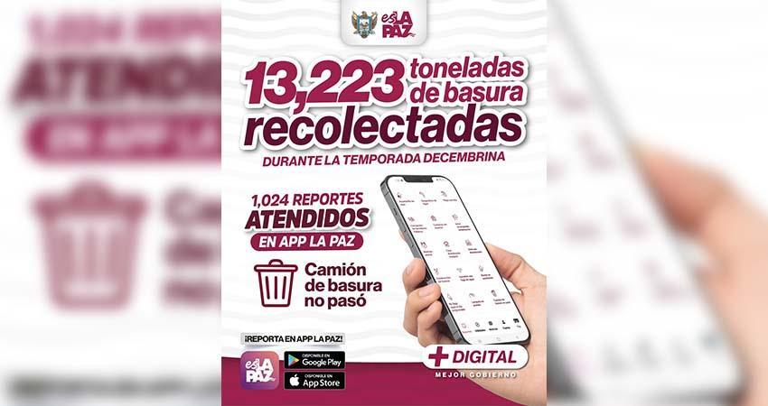 Refuerza Ayuntamiento de La Paz recolección de basura en temporada decembrina