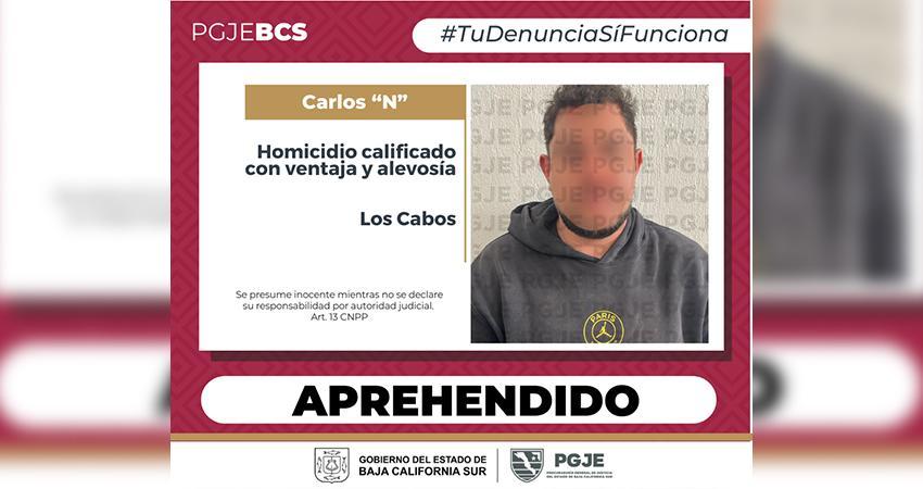 Aprehenden a Carlos “N” prófugo de la justicia imputado por homicidio con ventaja y alevosía