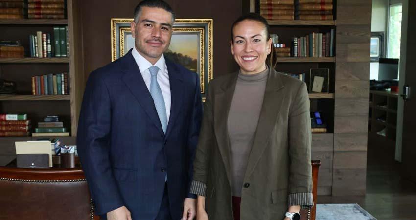 Se reúne Milena Quiroga con Omar García Harfuch para tratar temas de seguridad en La Paz