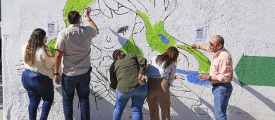 Conmemora OOMSAPAS La Paz Día Mundial del Agua y Mes de la Mujer con mural institucional