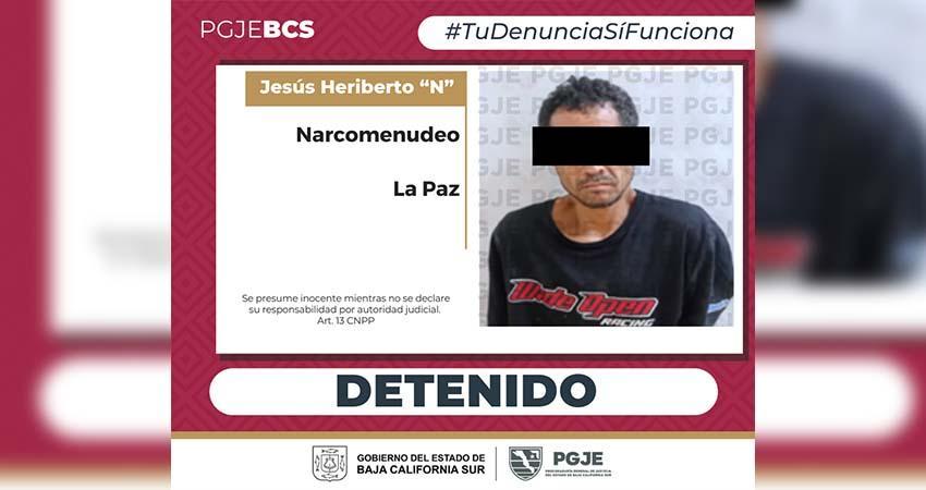 Detienen a un hombre con mil 500 dosis de cristal en La Paz