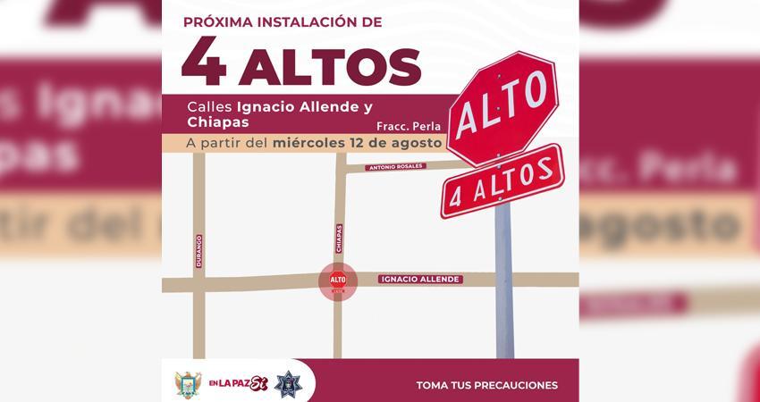 Implementarán cuatro altos en cruceros de La Paz