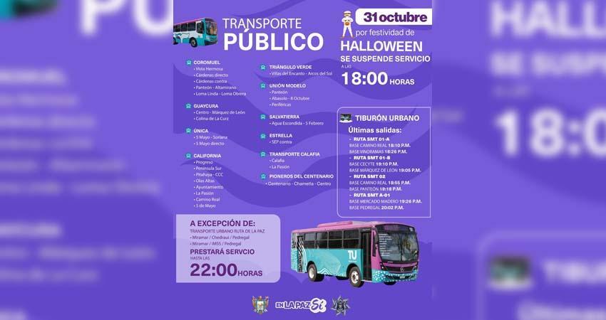 Anuncian horarios especiales de transporte y operativo de seguridad por Halloween en La Paz