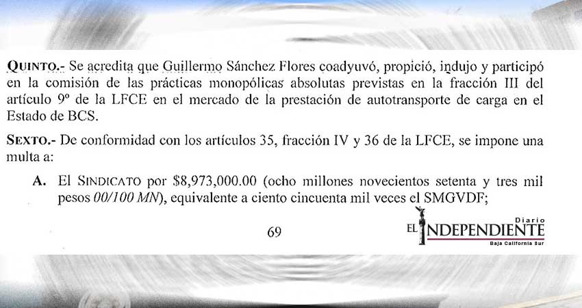 Consultor de tarifa al transporte  habría multado por prácticas monopólicas