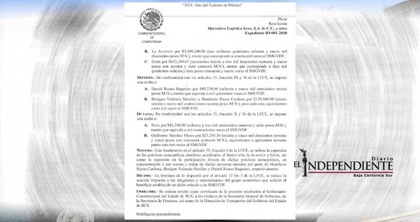 Consultor de tarifa al transporte  habría multado por prácticas monopólicas