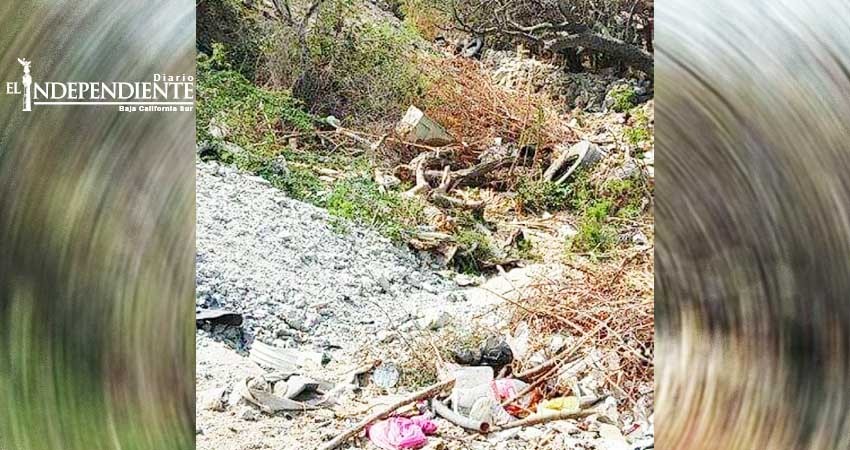 Denuncian vecinos que el arroyo cercano a la colonia Valle del Cabo está siendo rellenado con basura