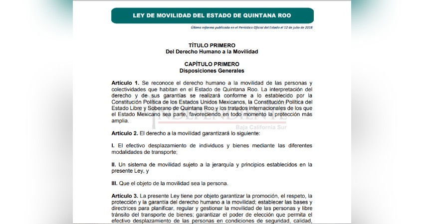 A pesar de consulta, Ley de Movilidad BCS resultó idéntica a Quintana Roo