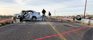 2 muertos en la Transpeninsular Vizcaíno  - Santa Rosalía tras impacto automovilístico