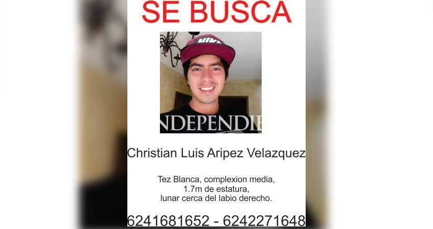 Piden ayuda para localizar a Christian Aripez, estudiante desaparecido del ITES 