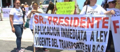 No a la liberación del transporte, piden transportistas de BCS a AMLO