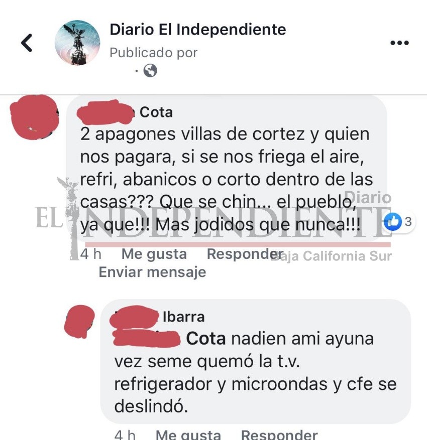 Desamparados los Sudcalifornianos ante incremento de apagones en BCS