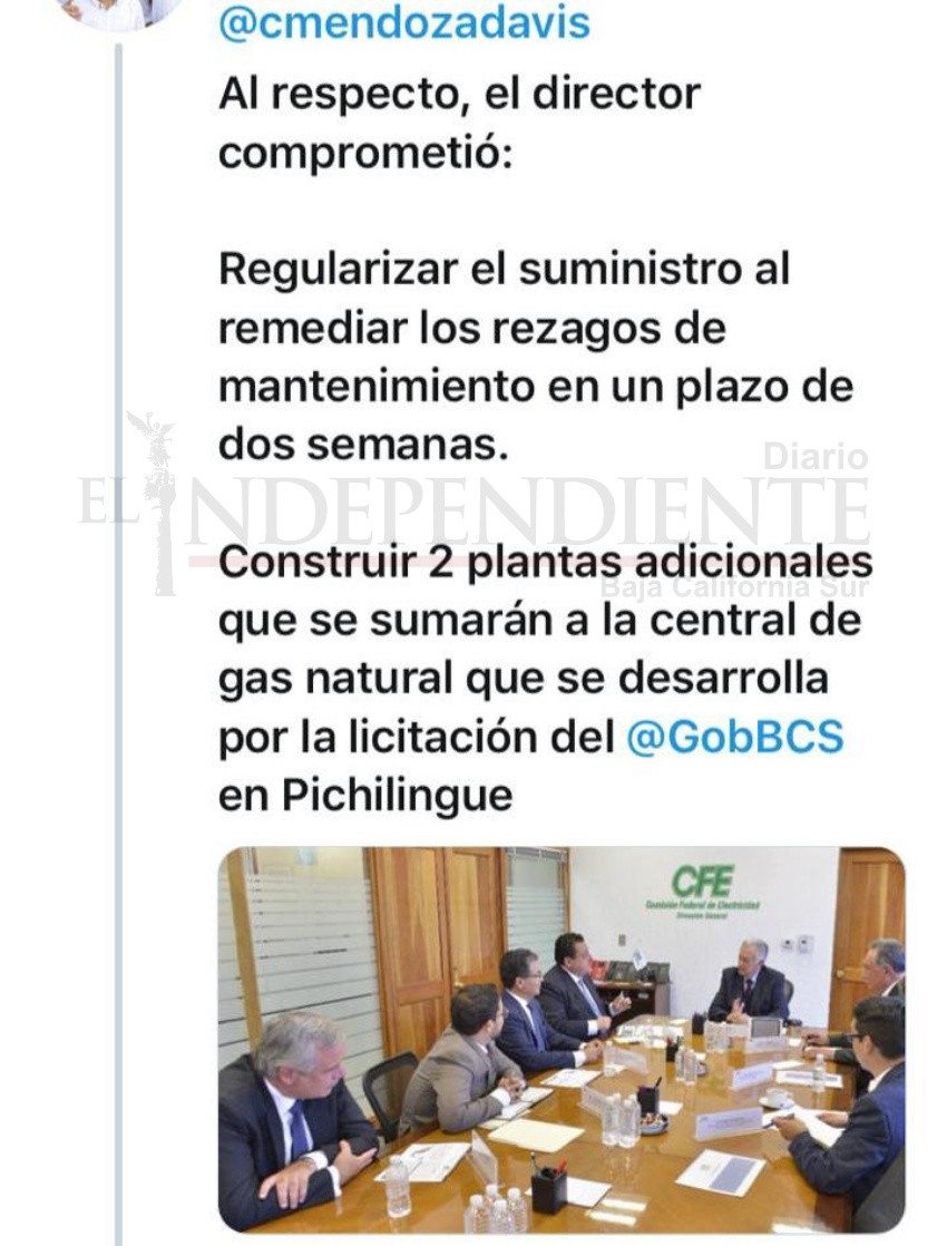 Se compromete CFE a solucionar apagones en 2 semanas 