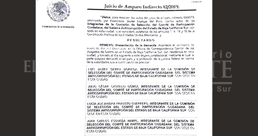 Ciudadano se ampara por “vicios” en elección de miembros del Sistema Anticorrupción