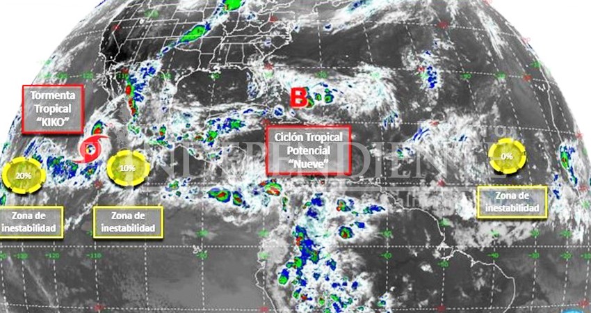 Se formó la Tormenta Tropical “Kiko” al sur de CSL; tras ella, una nueva zona de inestabilidad