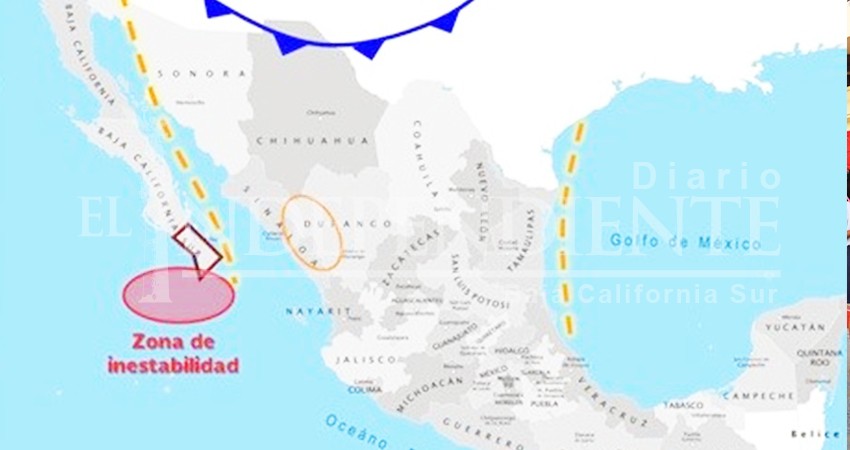 Zona de inestabilidad avanza hacia BCS e incrementa a 60% su potencial ciclónico 