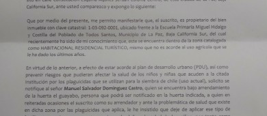 Huerto junto a escuela de Todos Santos no tiene permisos para uso agrícola