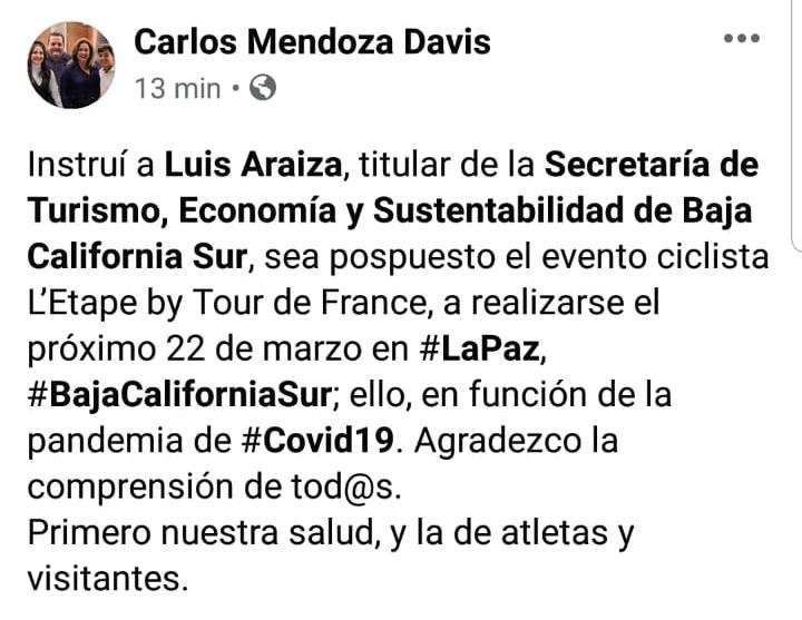 Suspenden el “Tour de  France” en La Paz