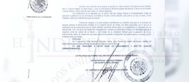 Juez restituye temporalmente a Directora de Finanzas del Congreso BCS