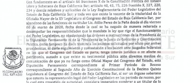 Publica Gobierno estatal otro nombramiento para minoría del Congreso BCS