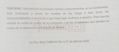 Ingresa al Congreso denuncia de juicio político contra diputados y funcionarios