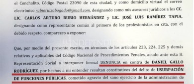 Por usurpación de funciones, denuncian penalmente al magistrado Gallo Rodríguez