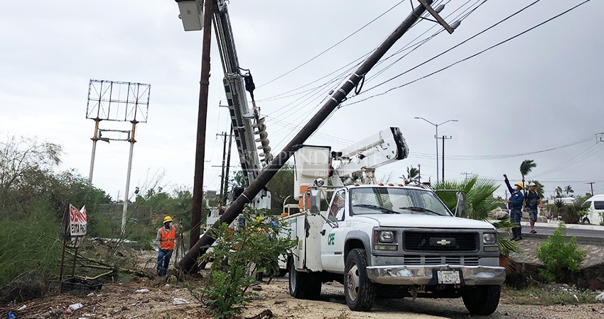 Se prevé el restablecimiento de la energía eléctrica al 90% para este viernes